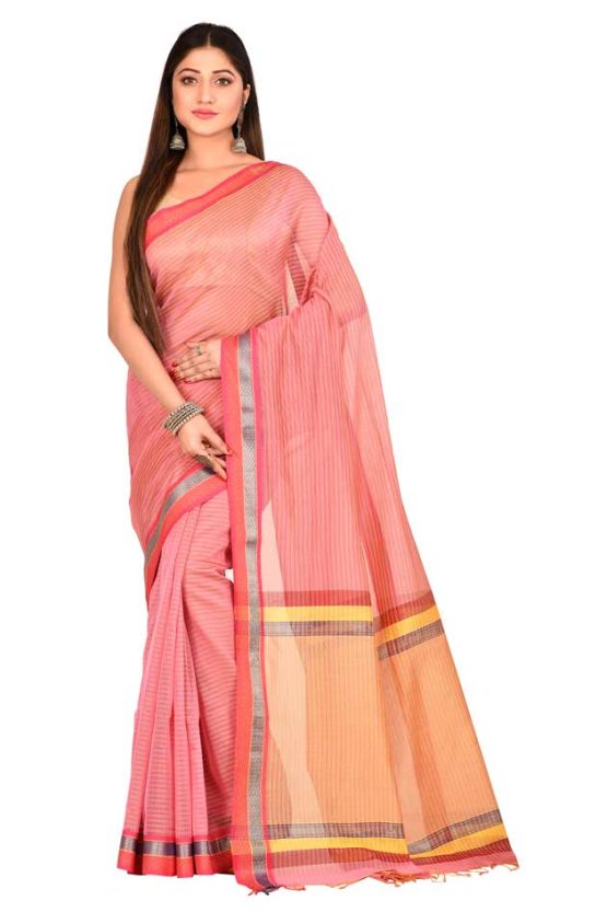 CrazyLooms-Maheswari Cotton Silk Pink