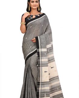 thecrazylooms-FULIA SAREE & HANDSPUN COTTON-SMOKED TANDURI