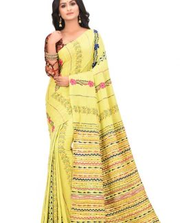 Kantha work saree