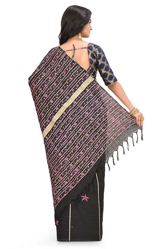 handcrafted kantha & khesh cotton saree