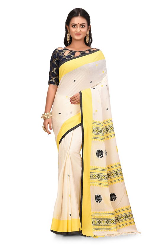 jamdani mercerized cotton saree