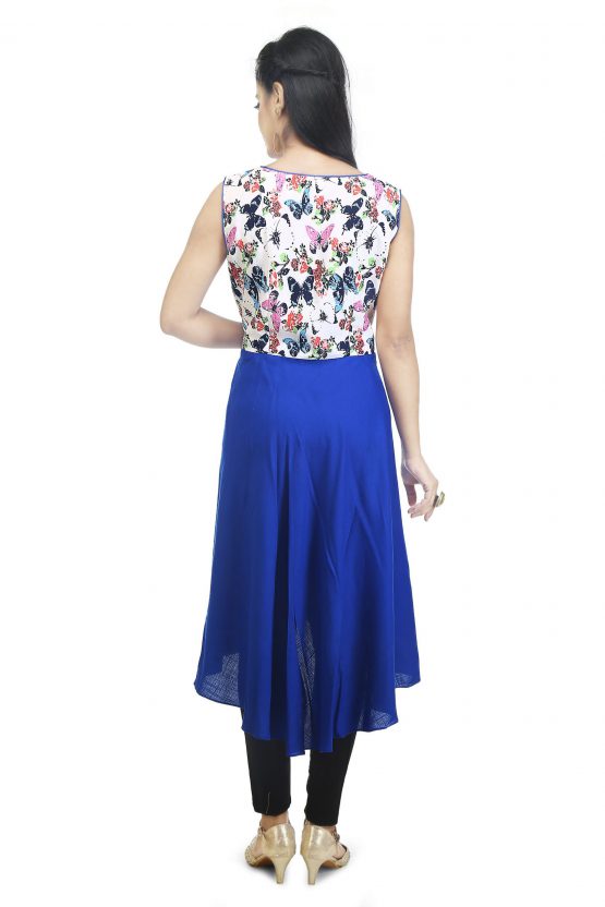Sleeveless Blue Midi Dress