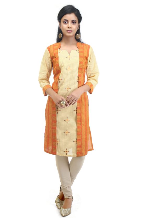 Orange Cotton Kurti