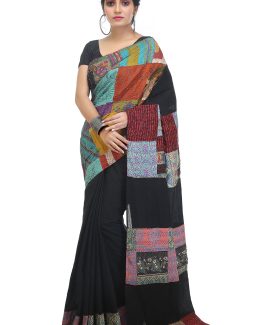 khadi kantha work saree