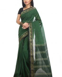 Tangail Cotton Saree-Black Bee