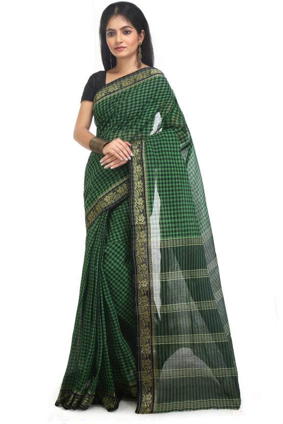 Tangail Cotton Saree-Black Bee