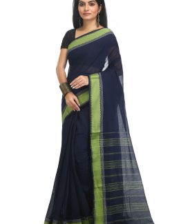 Tangail Cotton Saree-Blue In Dark