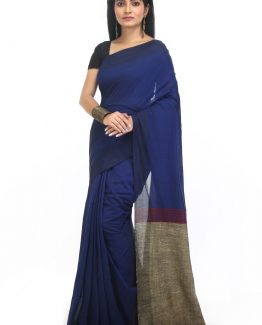 Fulia Cotton Saree-Blue Sky