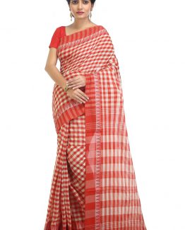 Tangail Cotton Saree-Red Sea