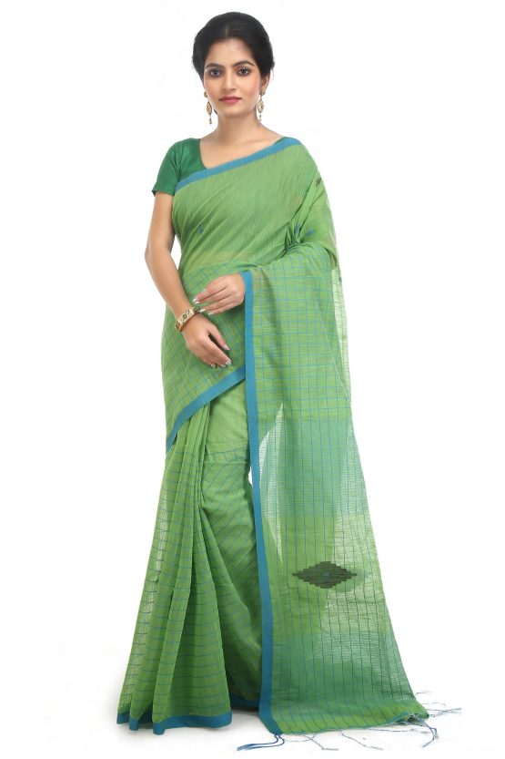 Fulia Cotton Saree-Juicy Apple