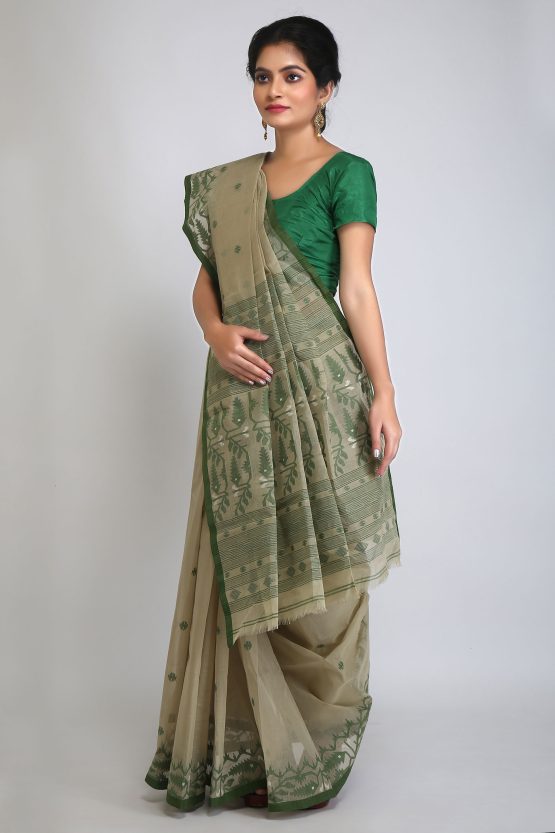 Jamdani Saree-Dry Leaf