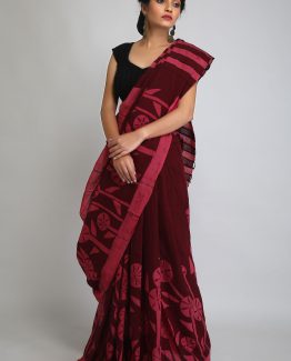 Hand Crafted Batik Saree-Red Canvas