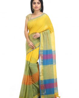 Fulia Cotton Saree-Apricots