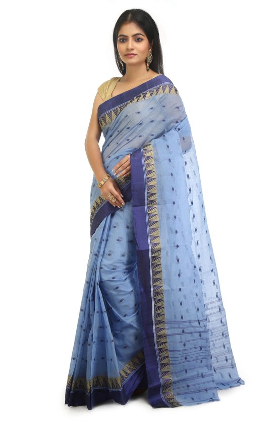 Tangail Cotton Saree-Sky In Rain