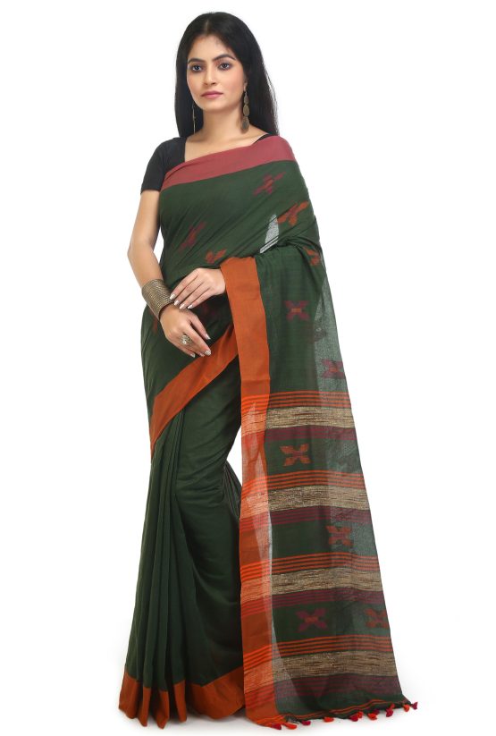 Fulia Cotton Saree-Botanic Butterfly