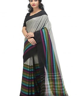 Dhaniakhali Cotton Saree-Greyhound