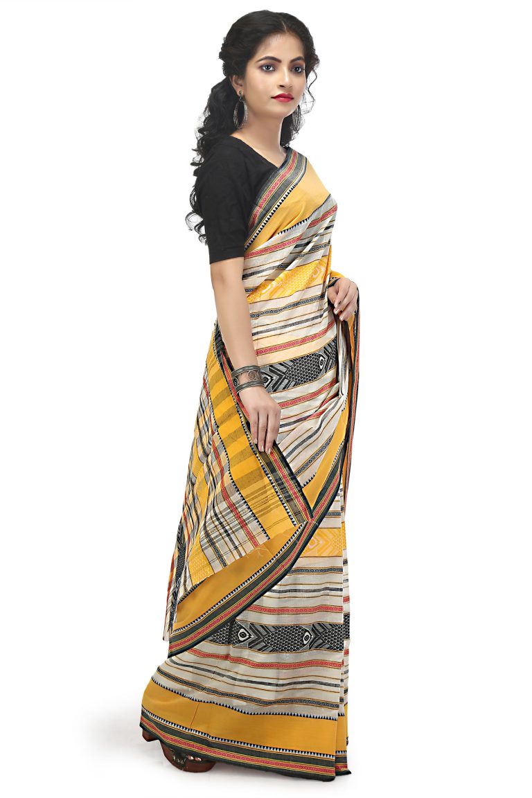 Dhaniakhali Cotton Saree-Lasuna - TheCrazyLooms