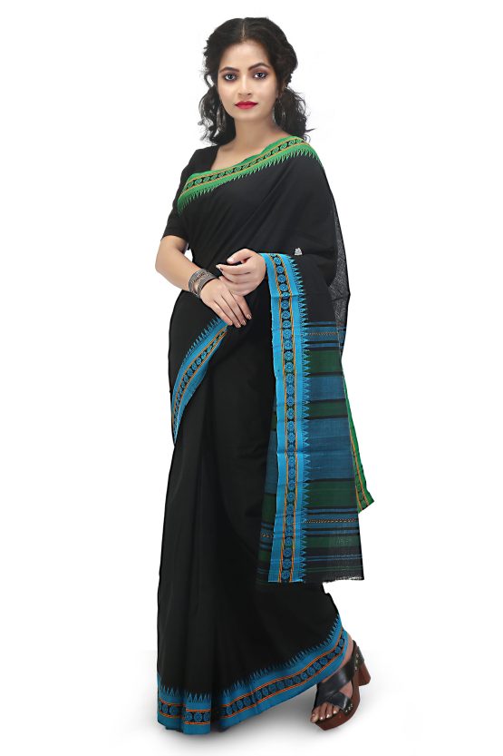 Dhaniakhali Cotton Saree-Exotic Black