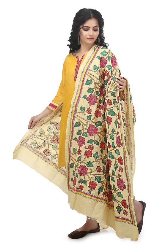 Pure Tushar Nakshi Kantha Dupatta