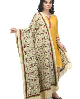 Pure Tushar Floral Nakshi Kantha Dupatta