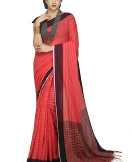 Fulia Cotton Saree-Gulabari