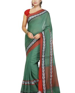 Fulia Cotton Saree-Cockatiel